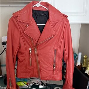 Balenciaga Red Leather Jacket